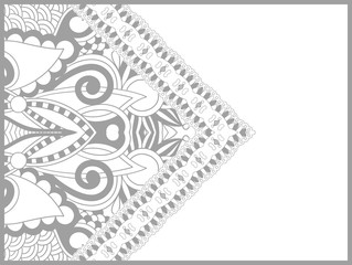 unique coloring book page for adults - flower paisley design
