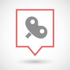 Isolated tooltip line art icon with a toy crank