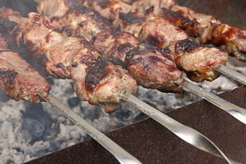 Skewers on the grill