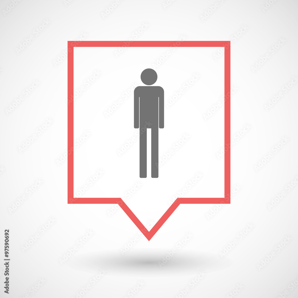 Poster Isolated tooltip line art icon with a male pictogram