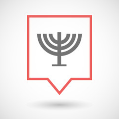 Isolated tooltip line art icon with a chandelier