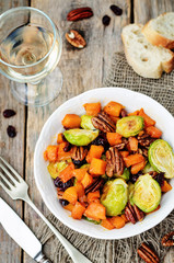 roasted brussels sprouts honey pumpkin pecan salad