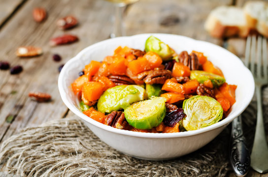 Roasted Brussels Sprouts Honey Pumpkin Pecan Salad