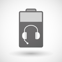 Isolated battery icon with  a hands free phone device