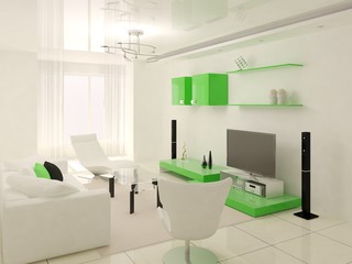 Interer modern bright living room.
