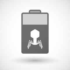 Fototapeta premium Isolated battery icon with a virus