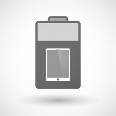 Isolated battery icon with a tablet computer