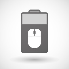 Isolated battery icon with a wireless mouse