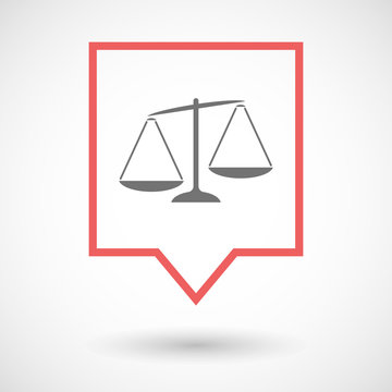 recommend clip art: Isolated tooltip line art icon with  an unbalanced weight scale