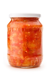 Pickled vegetables in jar