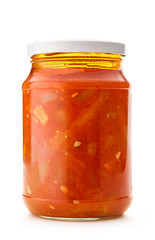 Pickled vegetables in jar