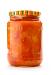 Pickled vegetables in jar