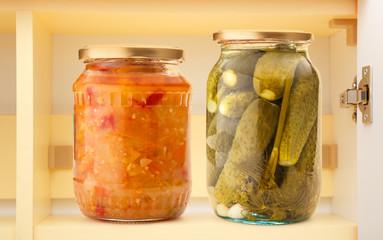 Pickled vegetables in jar