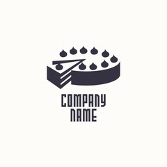 logo cake. Vector design logo. Logo for bakery shop. Vector illustration