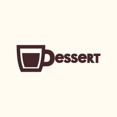 logo cup with chocolate. Vector design logo. Logo for cafe. Vector illustration