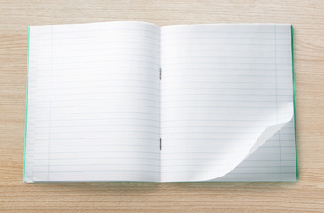 Opened blank notebook