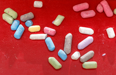 Pastel chalks in heap