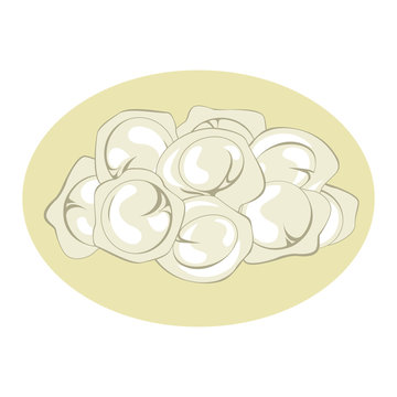 recommend clip art: Russian traditional pelmeni with meat