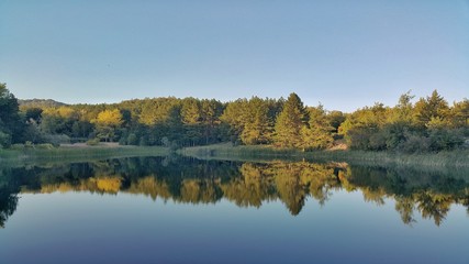 Fototapeta na wymiar Mountain lake, panoramic view