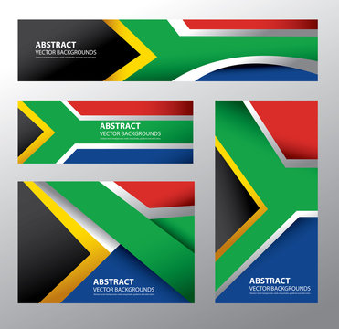 Abstract South Africa Flag, South African Colors (Vector Art)