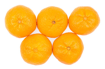 The tangerines which aren't peeled
