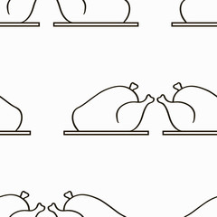 Seamless  pattern with roast turkey