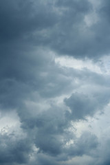 Thunderclouds over horizon, cloudscape, storm.