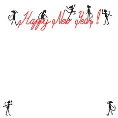 Postcard happy new year monkeys, Christmas monkey