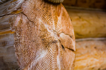 Wooden beams on the house 