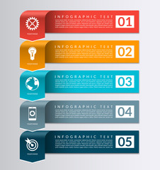 Arrow banner for business infographics. 5 steps design template