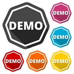 Demo icons set with long shadow
