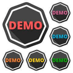 Demo icons set with long shadow