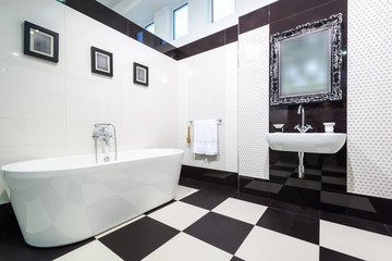 White and black bathroom
