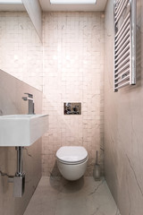 Fototapeta na wymiar WC pan and lavatory in bathroom interior
