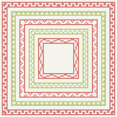 Cross-stitch embroidery - set of borders
