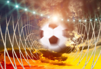 Close up of field with soccer ball on the line