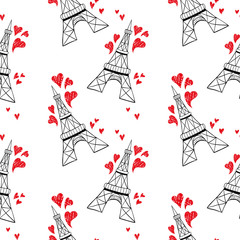 Eiffel tower seamless pattern