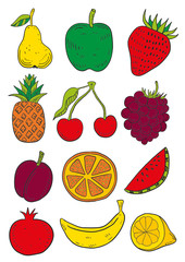 Hand Drawn Fruits