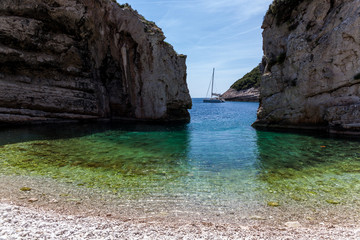 Yacht in Blue Lagoon, Croatia