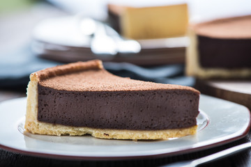 Portion of chocolate tort or cake