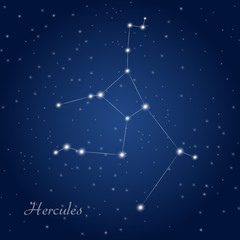 Hercules constellation at starry night sky  © kgkarolina