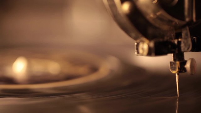 Old turntables and needle macro