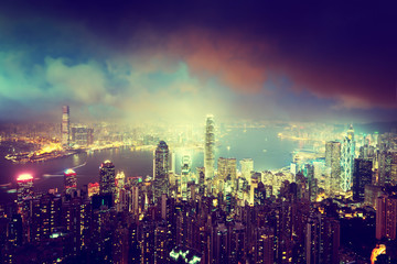 Fototapeta premium Hong kong from the Victoria peak