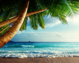 sunset on Seychelles beach