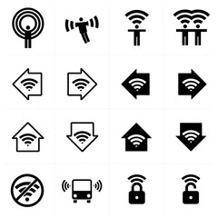 WiFi wi-fi theme icons collection
Wireless access icons and directional signs