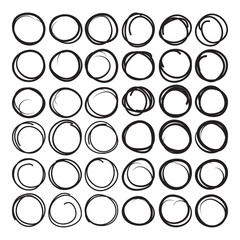 Black highlight circle set, hand drawn marker line large collection. Hand drawn marker elements for text selection and underline.