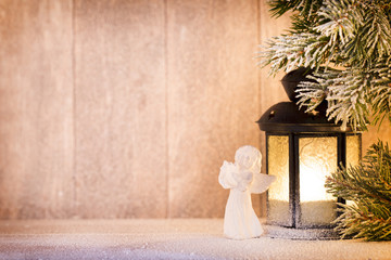Lantern. Christmas light, christmas decor and scene.