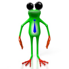 3D frog with sunglasses