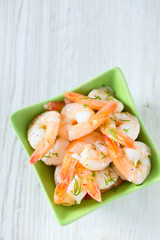 shrimps cooked with garlic and dill