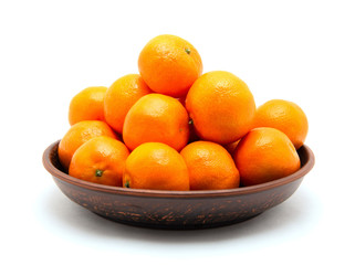 tangerine or mandarin fruit isolated on white background